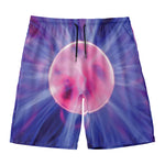 Purple Plasma Ball Print Men's Swim Trunks