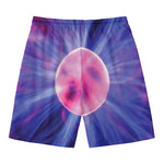 Purple Plasma Ball Print Men's Swim Trunks