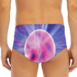 Purple Plasma Ball Print Men's Triangle Swim Briefs