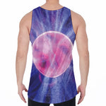Purple Plasma Ball Print Men's Velvet Tank Top