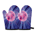 Purple Plasma Ball Print Oven Mitts