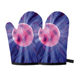 Purple Plasma Ball Print Oven Mitts