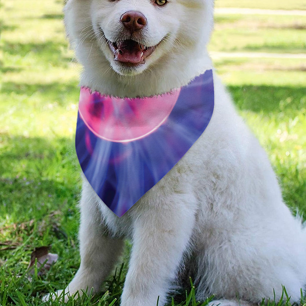 Purple Plasma Ball Print Over The Collar Dog Bandana