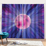 Purple Plasma Ball Print Pencil Pleat Curtains