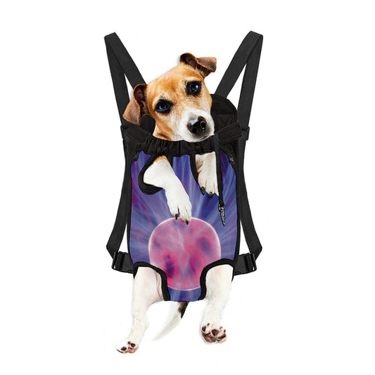 Purple Plasma Ball Print Pet Carrier Backpack