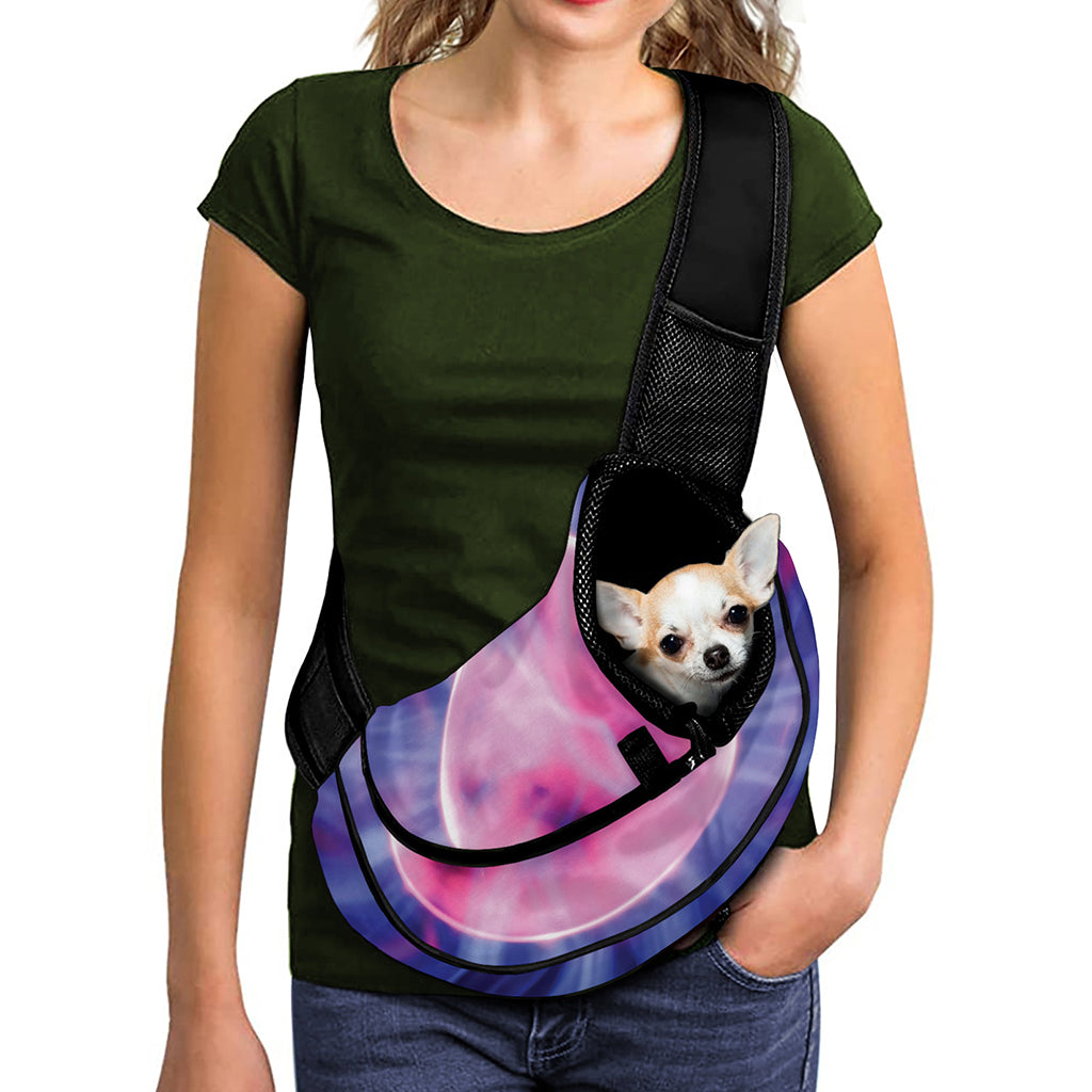 Purple Plasma Ball Print Pet Sling Carrier