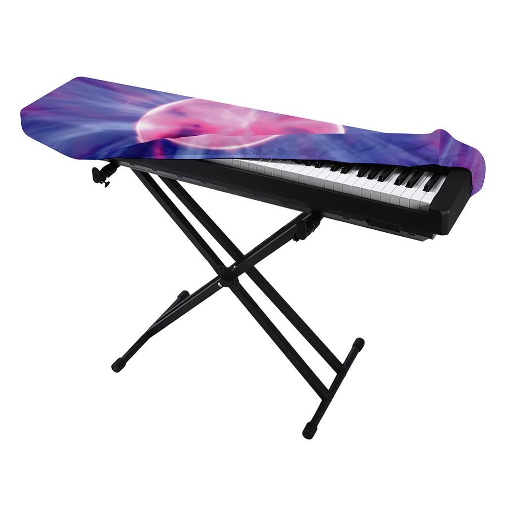 Purple Plasma Ball Print Piano Keyboard Cover