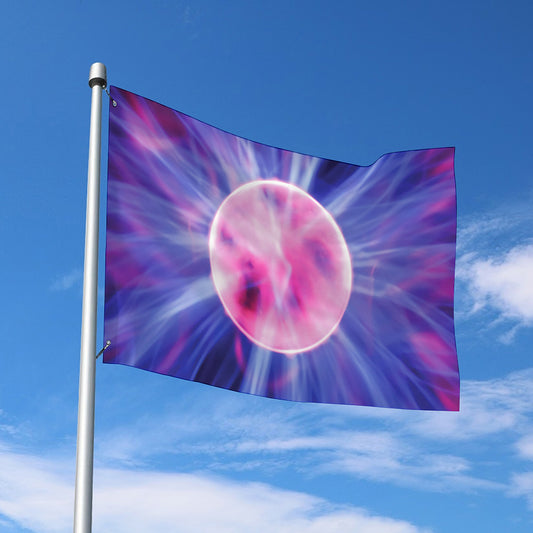 Purple Plasma Ball Print Polyester Flag