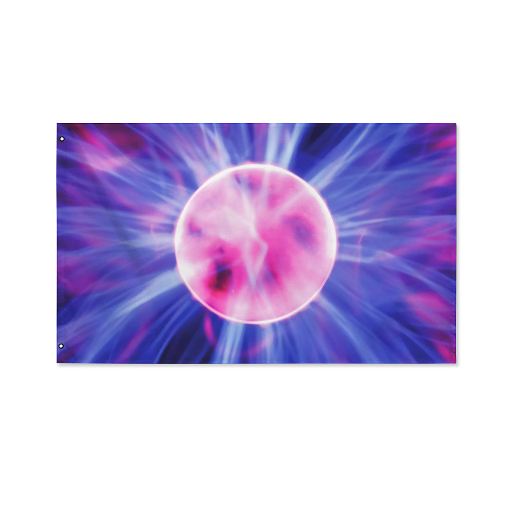Purple Plasma Ball Print Polyester Flag