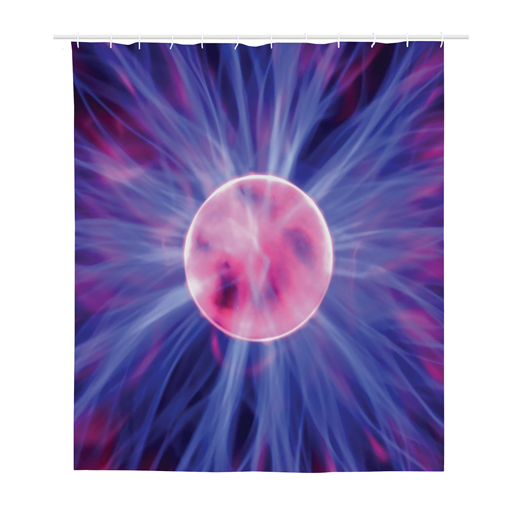 Purple Plasma Ball Print Polyester Shower Curtain