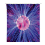 Purple Plasma Ball Print Polyester Shower Curtain