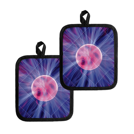 Purple Plasma Ball Print Pot Holders
