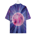 Purple Plasma Ball Print Rayon Hawaiian Shirt