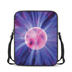Purple Plasma Ball Print Rectangular Crossbody Bag