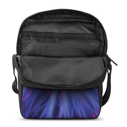 Purple Plasma Ball Print Rectangular Crossbody Bag