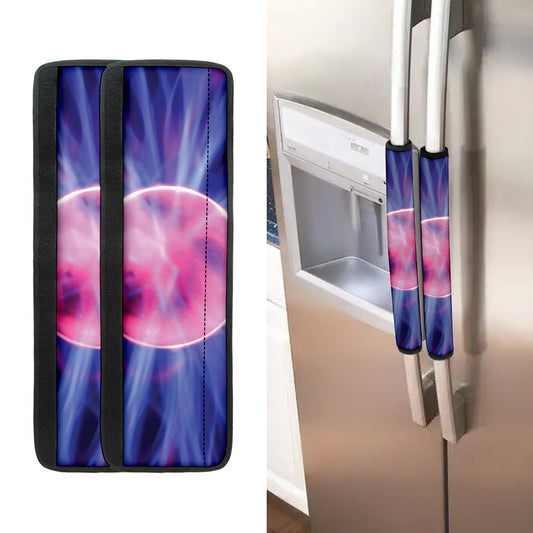 Purple Plasma Ball Print Refrigerator Handle Covers