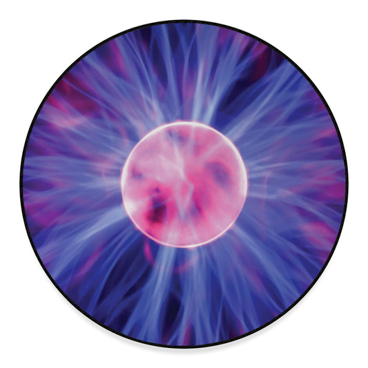 Purple Plasma Ball Print Round Floor Mat