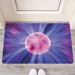 Purple Plasma Ball Print Rubber Doormat