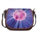 Purple Plasma Ball Print Saddle Bag