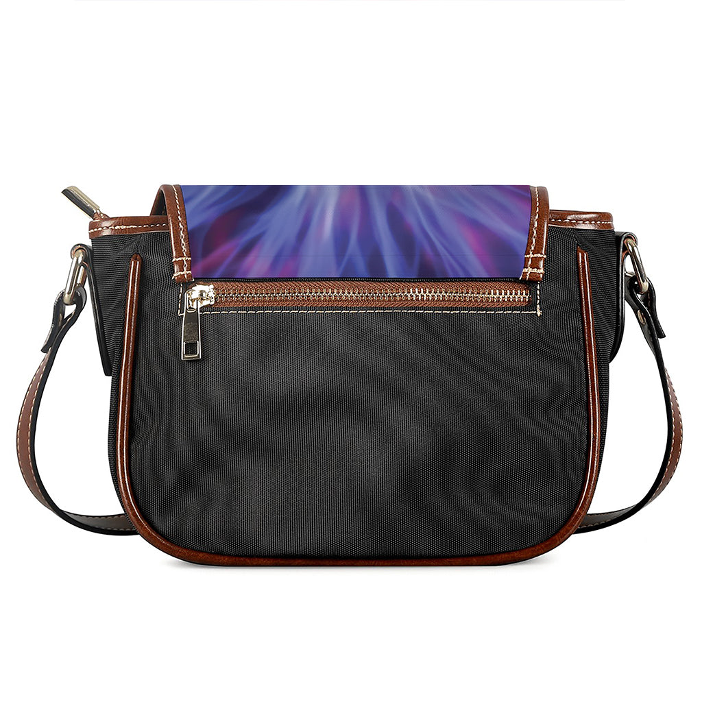 Purple Plasma Ball Print Saddle Bag