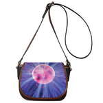 Purple Plasma Ball Print Saddle Bag