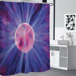 Purple Plasma Ball Print Shower Curtain