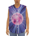 Purple Plasma Ball Print Sleeveless Baseball Jersey