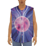 Purple Plasma Ball Print Sleeveless Baseball Jersey