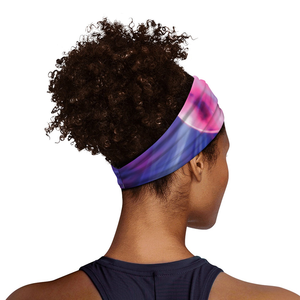 Purple Plasma Ball Print Sports Headband