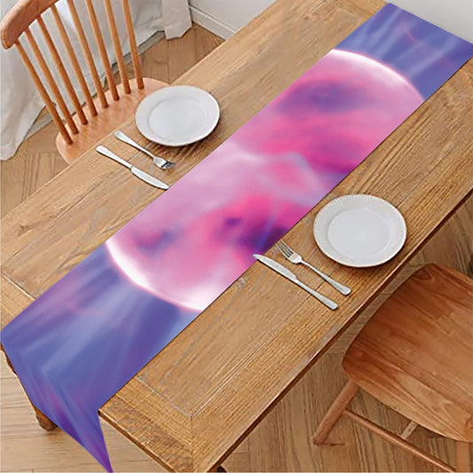 Purple Plasma Ball Print Table Runner