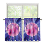 Purple Plasma Ball Print Tier Curtains