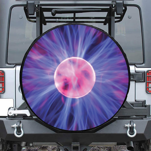 Purple Plasma Ball Print Tire Cover