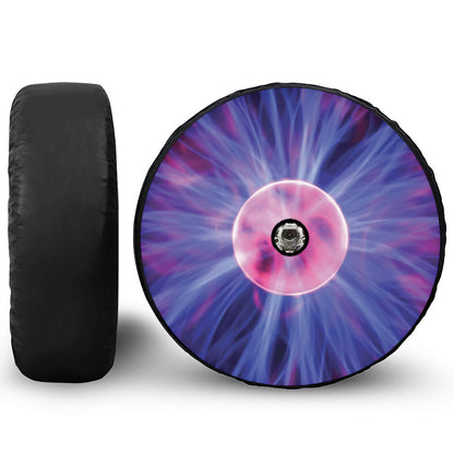 Purple Plasma Ball Print Tire Cover With Camera Hole