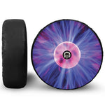 Purple Plasma Ball Print Tire Cover With Camera Hole