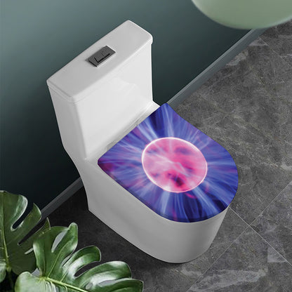Purple Plasma Ball Print Toilet Lid Cover