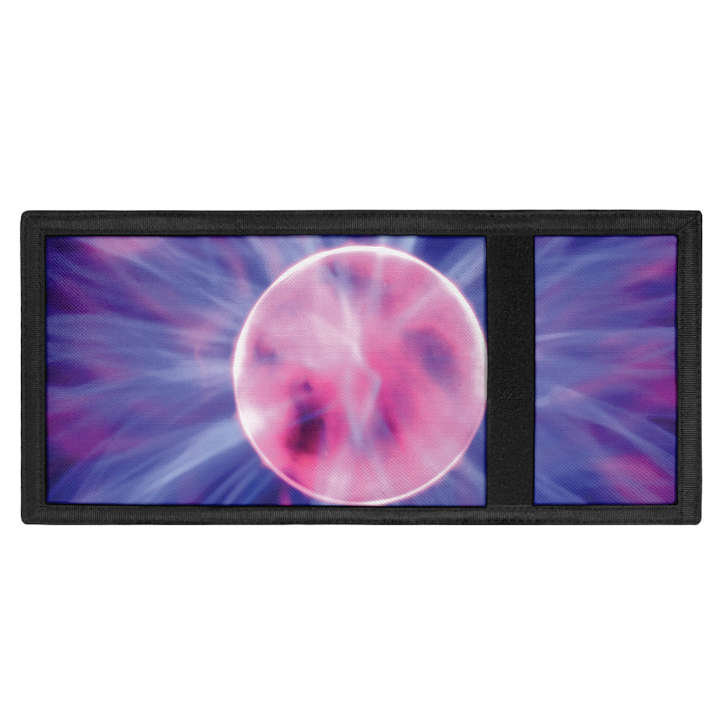 Purple Plasma Ball Print Trifold Wallet