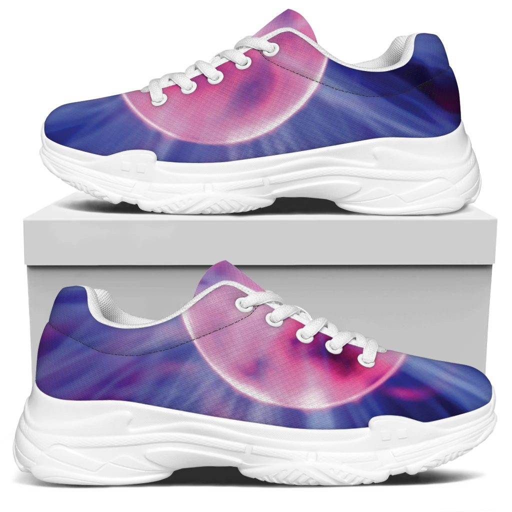 Purple Plasma Ball Print White Chunky Shoes