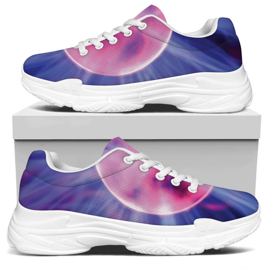 Purple Plasma Ball Print White Chunky Shoes