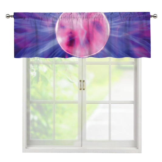 Purple Plasma Ball Print Window Valance