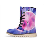 Purple Plasma Ball Print Winter Boots