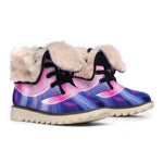 Purple Plasma Ball Print Winter Boots