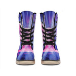 Purple Plasma Ball Print Winter Boots