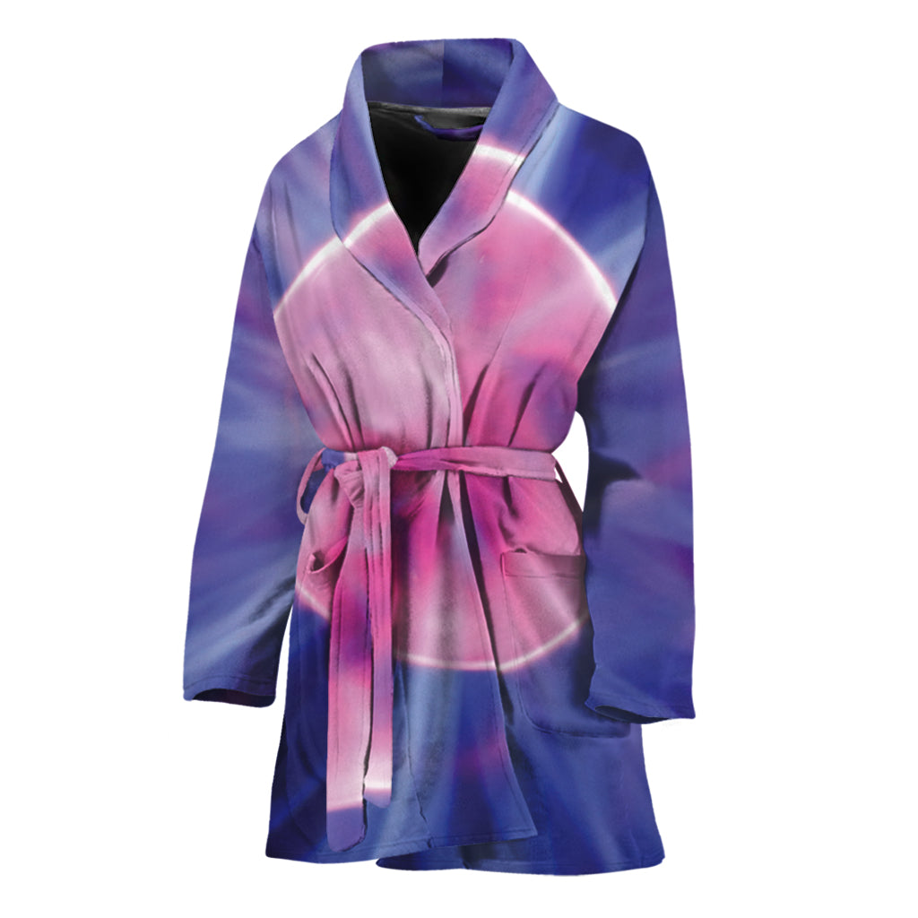 Purple Plasma Ball Print Women's Bathrobe