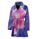 Purple Plasma Ball Print Women's Bathrobe