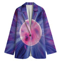 Purple Plasma Ball Print Women's Cotton Blazer