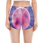 Purple Plasma Ball Print Women's Split Running Shorts