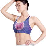 Purple Plasma Ball Print Women's Sports Bra