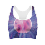 Purple Plasma Ball Print Women's Sports Bra