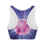 Purple Plasma Ball Print Women's Sports Bra