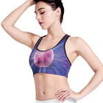 Purple Plasma Ball Print Women's Sports Bra